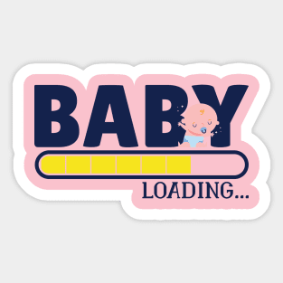 pregnant funny with Baby loading Sticker
